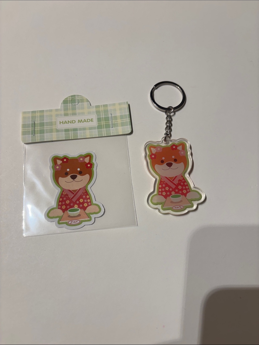 Shiba x Matcha Keychain and Sticker Set